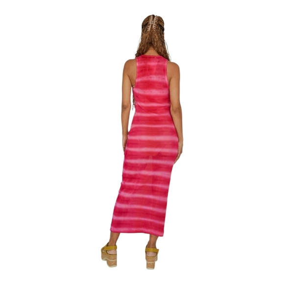 Cotton Citizen Rio Fuchsia Tie-Dye Maxi Sleeveless Slim Fit Dress Size Medium - Picture 2 of 11